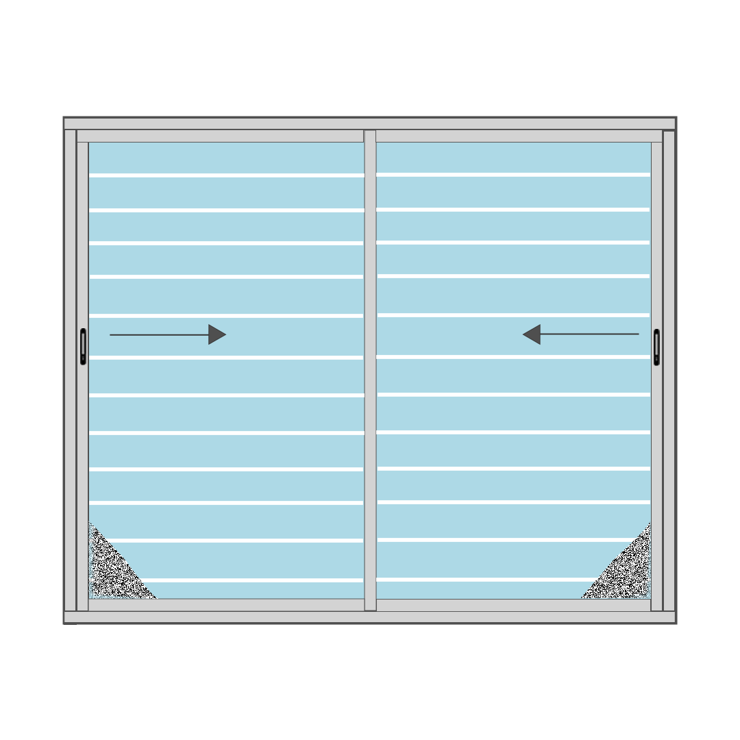 Two Track Sliding Window With right Fixed